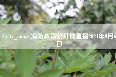 德阳消防教育公开课直播2024年9月6日
