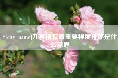 德阳九宫格位置重要程度排序是什么意思