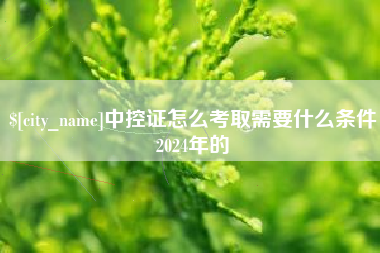 德阳中控证怎么考取需要什么条件2024年的
