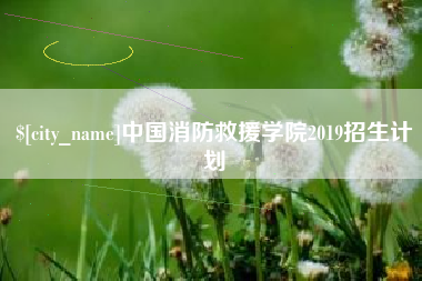 德阳中国消防救援学院2019招生计划
